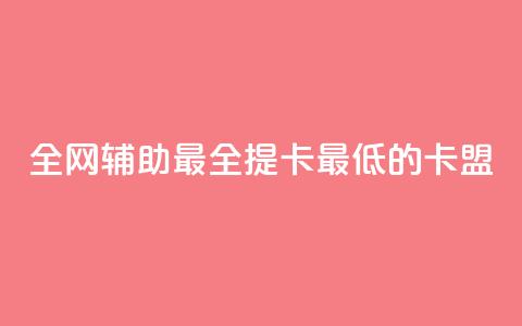 全网辅助最全提卡最低的卡盟 - 全网最全提卡平台，最低价格卡盟推荐~  第1张