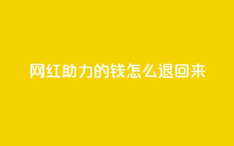 网红助力的钱怎么退回来 - 网红代言退款规则解析。  第1张