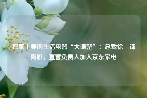 独家丨美的生活电器“大调整	”：总裁徐旻锋离职，直营负责人加入京东家电  第1张