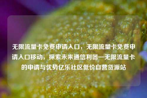 无限流量卡免费申请入口，无限流量卡免费申请入口移动，探索未来通信利器—无限流量卡的申请与优势亿乐社区低价自营货源站  第1张