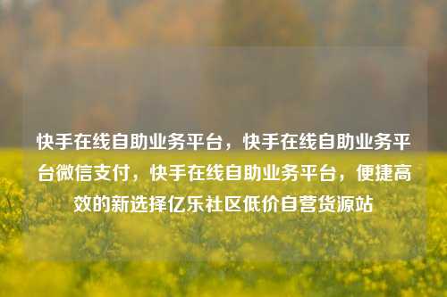 快手在线自助业务平台	，快手在线自助业务平台微信支付，快手在线自助业务平台，便捷高效的新选择亿乐社区低价自营货源站  第1张