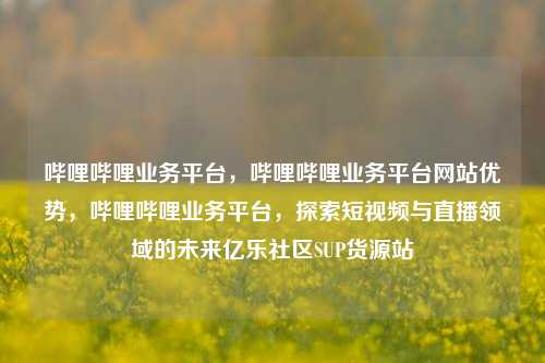 哔哩哔哩业务平台，哔哩哔哩业务平台网站优势	，哔哩哔哩业务平台，探索短视频与直播领域的未来亿乐社区SUP货源站  第1张